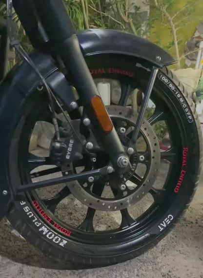 ROYAL ENFIELD Radium Stickers (12 Pcs)| 2 PAINT MARKER (2 )| MULTICOLOR PREMIUM STICKERS | ALL RE 350 & 650 bikes | BOTH TYRES